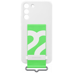 Silicone Cover with Strap White Green Galaxy S22 Plus